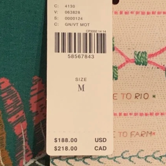 RARE! NWT FARM Rio x Anthropologie Marenko dress in green floral print Size M - Picture 3 of 5